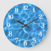 White Splash Numbers Blue Swimming Pool Grote Klok (Voorkant)