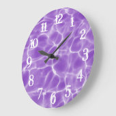 White Splash Numbers Paarse zwembad Grote Klok (Hoek)