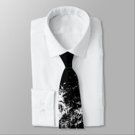 White Splashed Black Stropdas