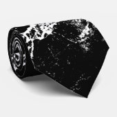 White Splashed Black Stropdas (Opgerold)