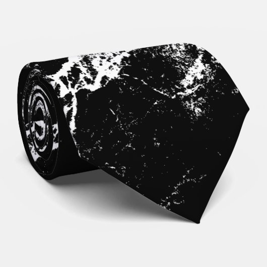 White Splashed Black Stropdas (Opgerold)