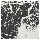 White Splatter op Black Fabric Stof (Swatch)