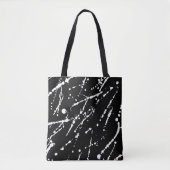 White Splatter op zwart-abstract Tote Bag (Voorkant)