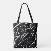 White Splatter op zwart-abstract Tote Bag (Achterkant)