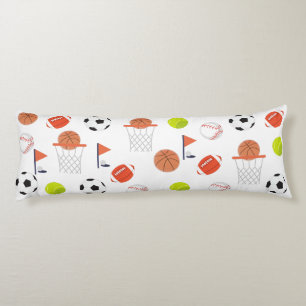 White Sports Balls Theme Collectie Body Pillow Lichaamskussen