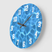 White Sports Numbers Aqua Blue Swimming Pool Foto Grote Klok (Hoek)