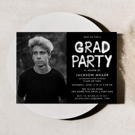 White Spray Paint Photo Graduparty Kaart
