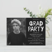 White Spray Paint Photo Graduparty Kaart (Staand voorkant)