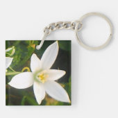 White Spring Bloom Sleutelhanger (Achterkant)