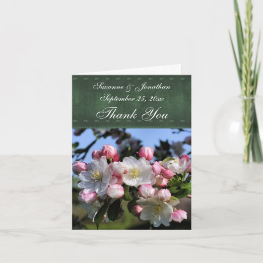 White Spring Blossoms Personalized Wedding  Bedankkaart (Voorkant)
