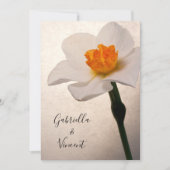 White Spring Daffodil Flower Wedding Kaart (Voorkant)