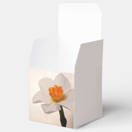 White Spring Daffodil Wedding Bedankdoosjes (Geopend)