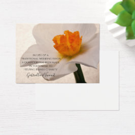White Spring Daffodil Wedding Charity Kaart