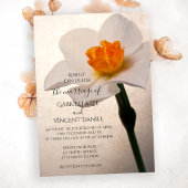 White Spring Daffodil Wedding Kaart