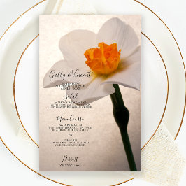 White Spring Daffodil Wedding Menu