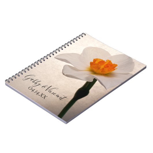 White Spring Daffodil Wedding Notitieboek (Linkerzijde)