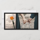 White Spring Daffodil Wedding Save the Date Photo (Voorkant)
