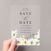 White Spring Floral Wedding Save The Date Acryl Uitnodigingen (Insitu (Draagbaar))