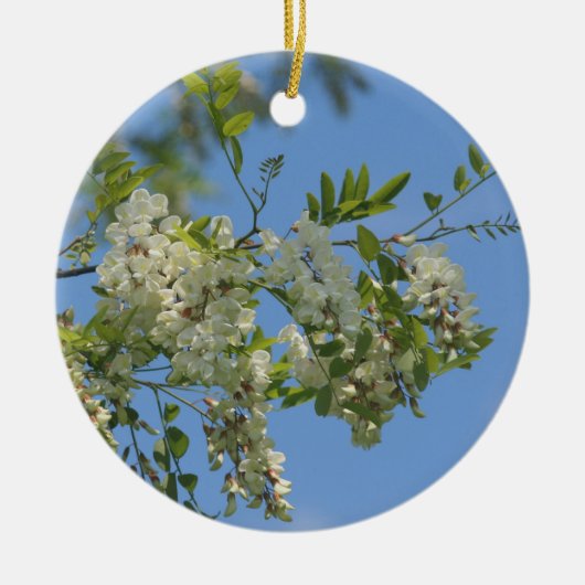 White Spring Locust Blossoms Flower Ornament (Voorkant)
