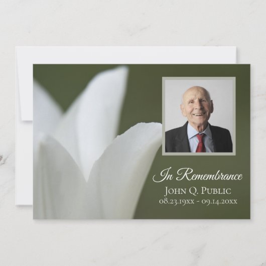 White Spring Tulip over Green Death Jubileum Kaart (Voorkant)