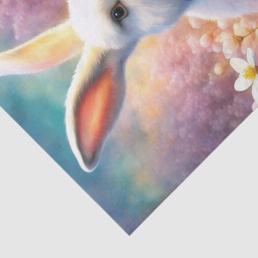 White Spring Waterverf Bunny Decoupage Papier (Detail)