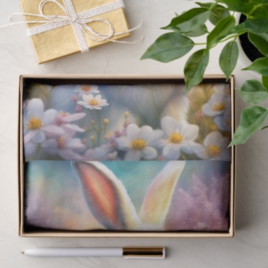 White Spring Waterverf Bunny Decoupage Papier (Geschenk)