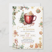 White Sprinkled Cookie Cocoa Christmas House Party Kaart (Voorkant)