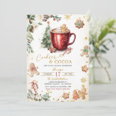 White Sprinkled Cookie Cocoa Christmas House Party Kaart (Staand voorkant)