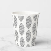 White Spruce Cone Paper Cup Papieren Bekers (Achterkant)