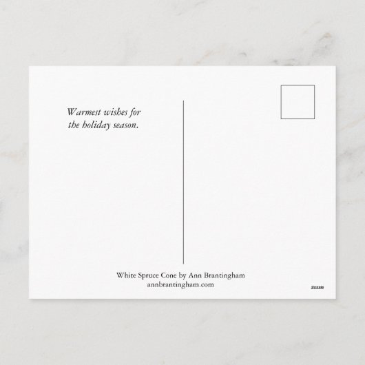White Spruce Cone vakantie briefkaart (Achterkant)