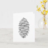 White Spruce Cone vakantie wenskaart Kaart (Gele Bloem)