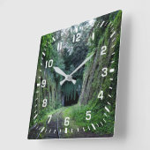 White Square Number met Railroad Tracks Vierkante Klok (Hoek)