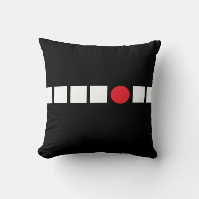 White Square - Red Dot Kussen (Voorkant)