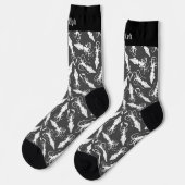 White Squid Pattern Socks Sokken (Links)