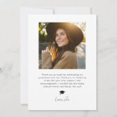 White Squiggly Wavy Lijst Afstuderen Dank u Aankondiging (Achterkant)