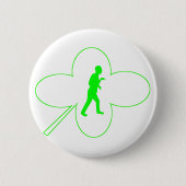 White St. Paddy's Shamrock Button met Logo (Voorkant)