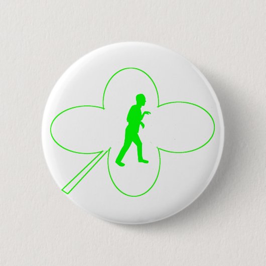 White St. Paddy's Shamrock Button met Logo (Voorkant)