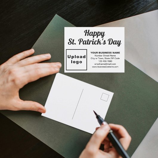 White St. Patrick Business Holiday Briefkaart