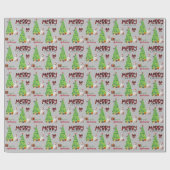 White Staffordshire Terrier and Kerstmis Tree Cadeaupapier (Vlak)