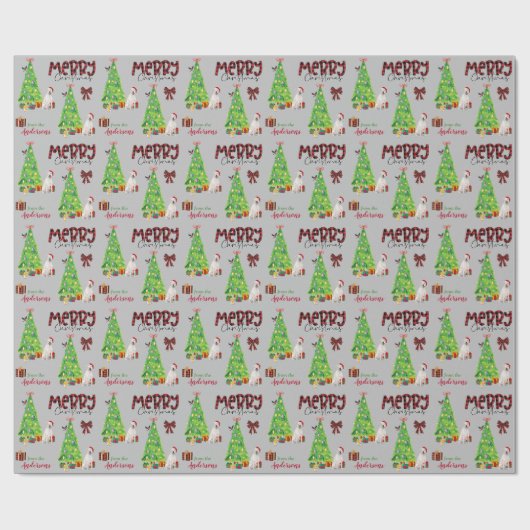 White Staffordshire Terrier and Kerstmis Tree Cadeaupapier (Vlak)