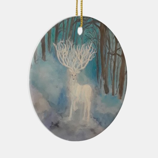 White Stag Ceramic Ornament (Rechts)