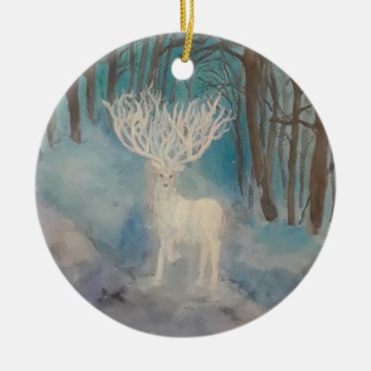 White Stag Ceramic Ornament (Voorkant)