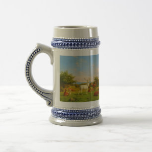 White Stag Deer in Open Field Natuur Wildlife Bierpul