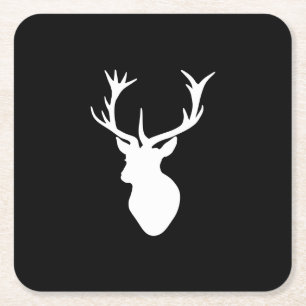 White Stag Head Kartonnen Onderzetters