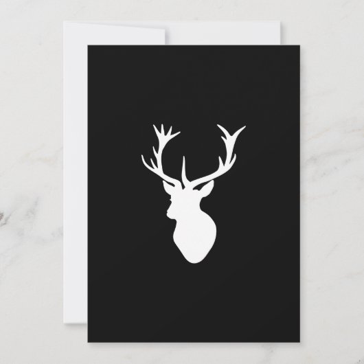 White Stag Head met Antlers Kaart (Voorkant)