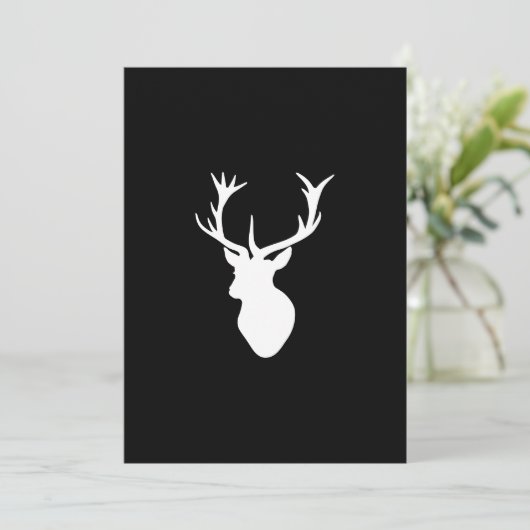 White Stag Head met Antlers Kaart (Staand voorkant)