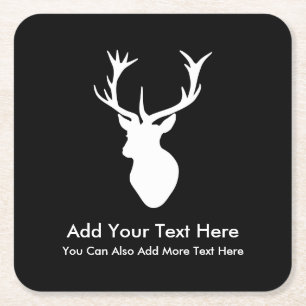 White Stag Head met Antlers Kartonnen Onderzetters