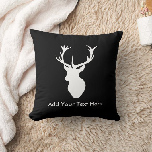 White Stag Head met Antlers Kussen (Deken)