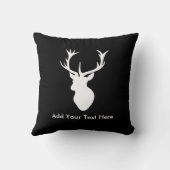 White Stag Head met Antlers Kussen (Achterkant)