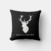 White Stag Head met Antlers Kussen (Voorkant)